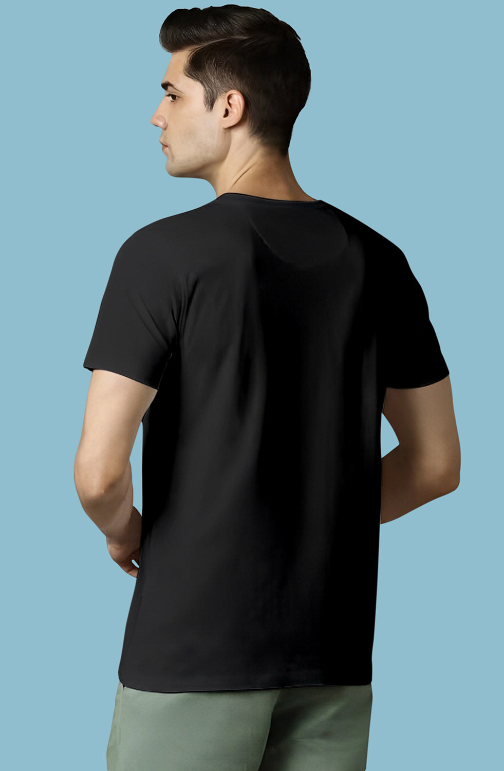 Men’s Organic Cotton Black T-Shirt |TRN-BLACK-135