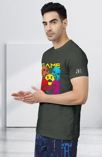 Men’s Organic Cotton Olive Green T-Shirt |TRN-Olice Green -110