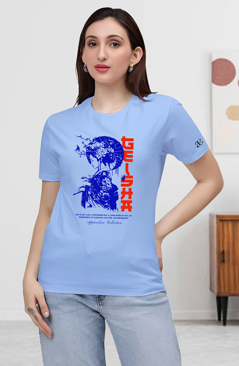 Women’s Organic Cotton SKY BLUE T-Shirt |TRN-SKY BLUE-136