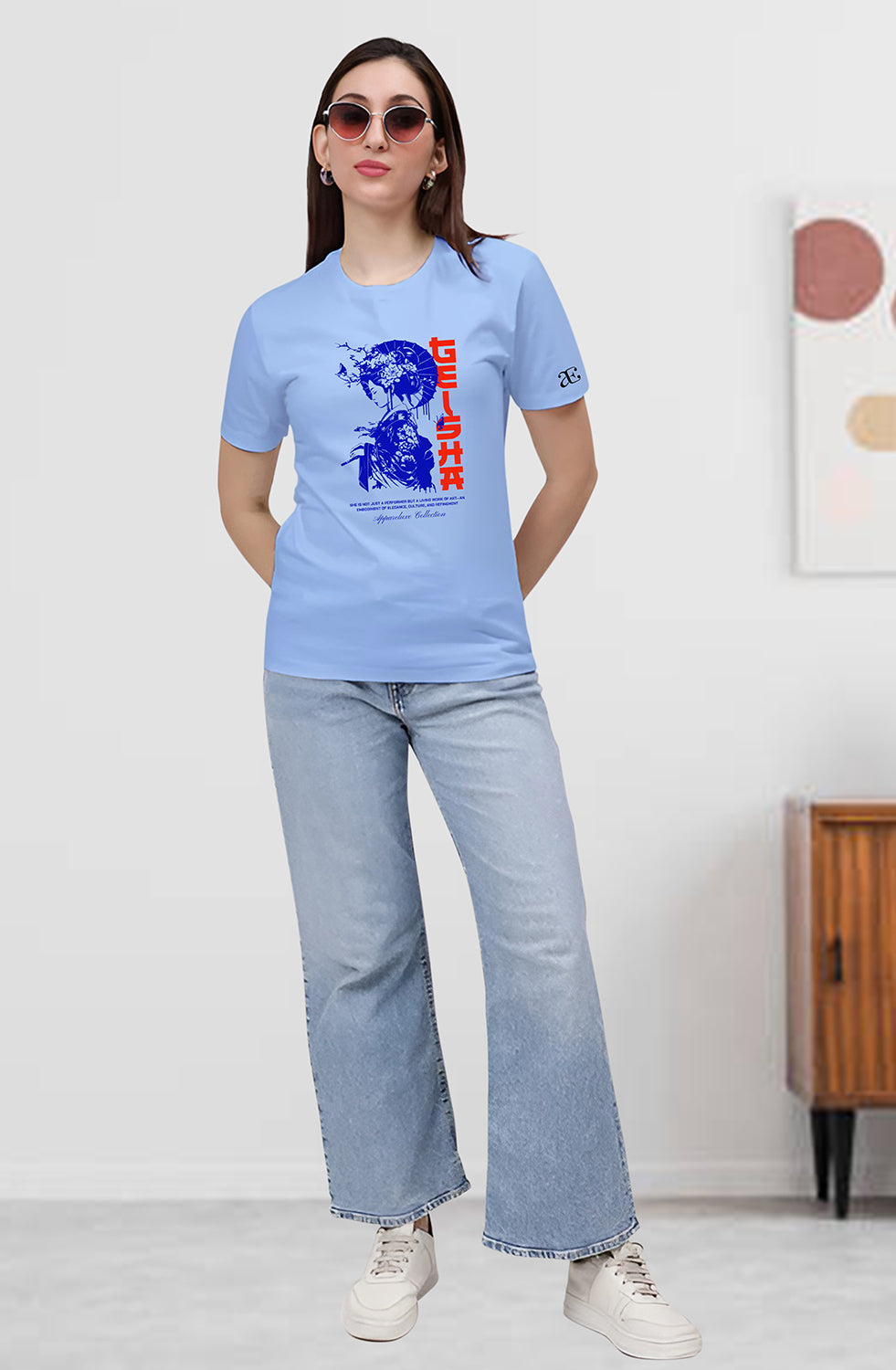 Women’s Organic Cotton SKY BLUE T-Shirt |TRN-SKY BLUE-136