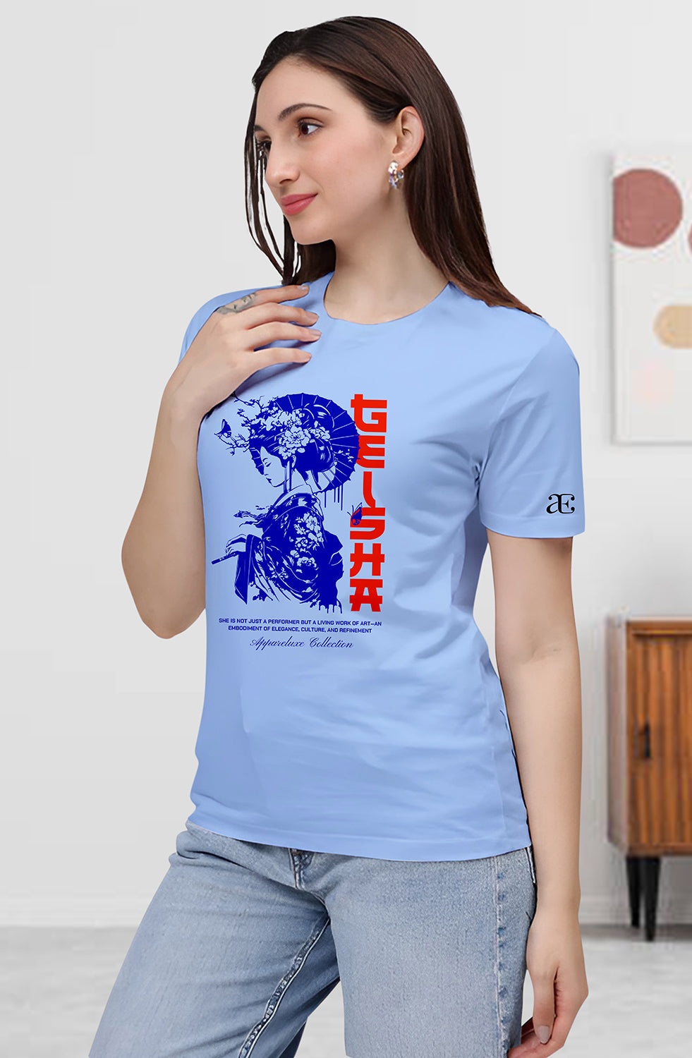 Women’s Organic Cotton SKY BLUE T-Shirt |TRN-SKY BLUE-136